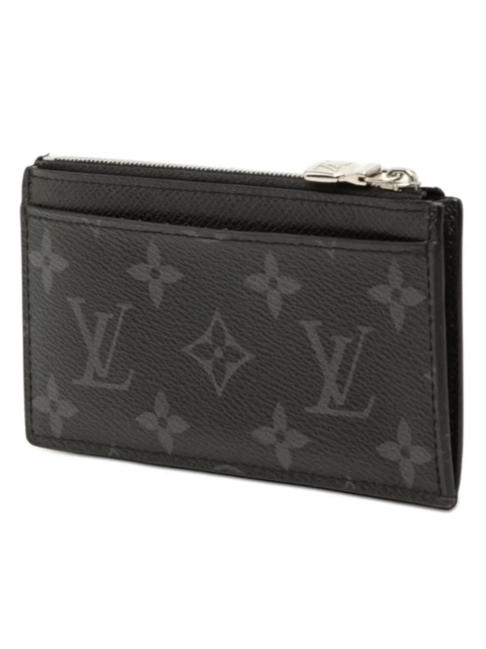 Louis Vuitton Monogram Eclipse Coin Card Holder Case Noir Black Leather